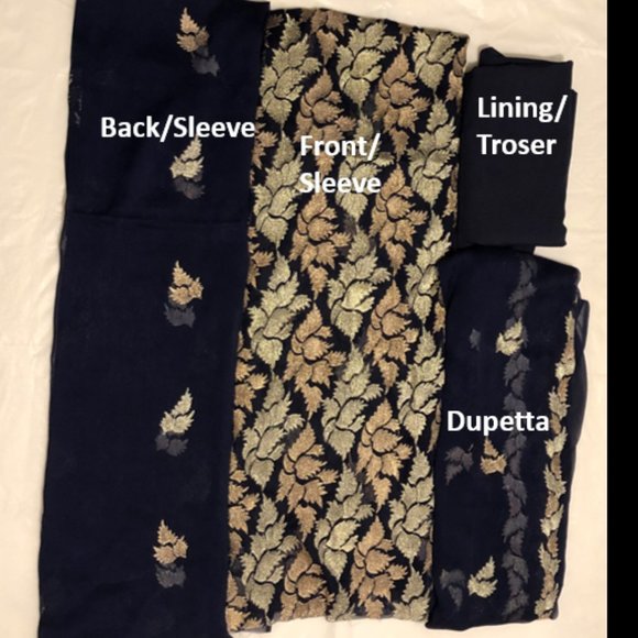 Woman's unstitched Pakistani suit - Picture 2 of 3